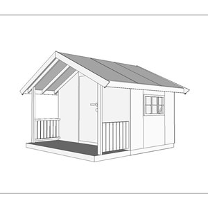 SkaatunBoden 200 - 6m2 med 1m takutstikk og terrasse.