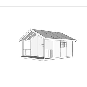 SkaatunBoden 300 - 9m2 med 1m takutstikk og terrasse.