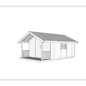 SkaatunBoden 400 - 12m2 med 1m takutstikk og terrasse.