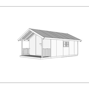 SkaatunBoden 450 - 13,5m2 med 1m takutstikk og terrasse.