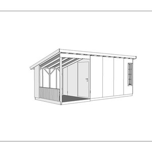 SkaatunBoden Funkis 400 - 10m2 med 2 m takutstikk.