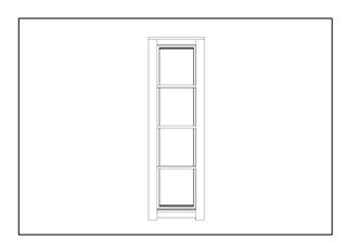 SB-Fb Vindu fastkarm 0,35x1,40m  4mm glass.malt hvit